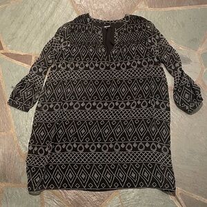 Madewell Black and White Patterned Dress